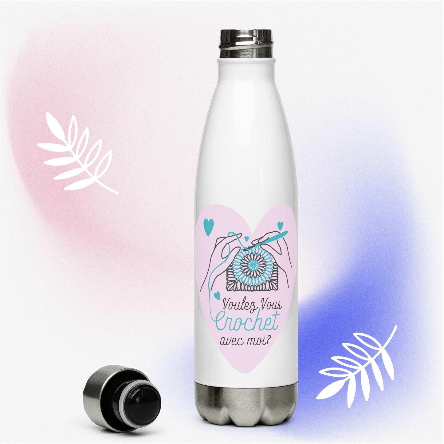 Voulez-vous crochet avec moi Stainless steel water bottle