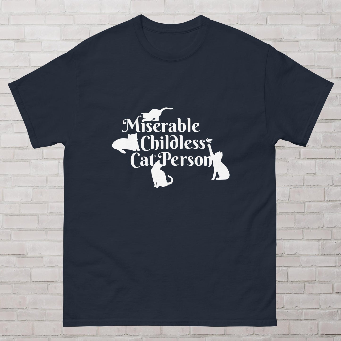 Miserable Childless Cat Person Democrat Liberal Childfree Vote Blue Genderless Relaxed T-Shirt Plus Sizes Available