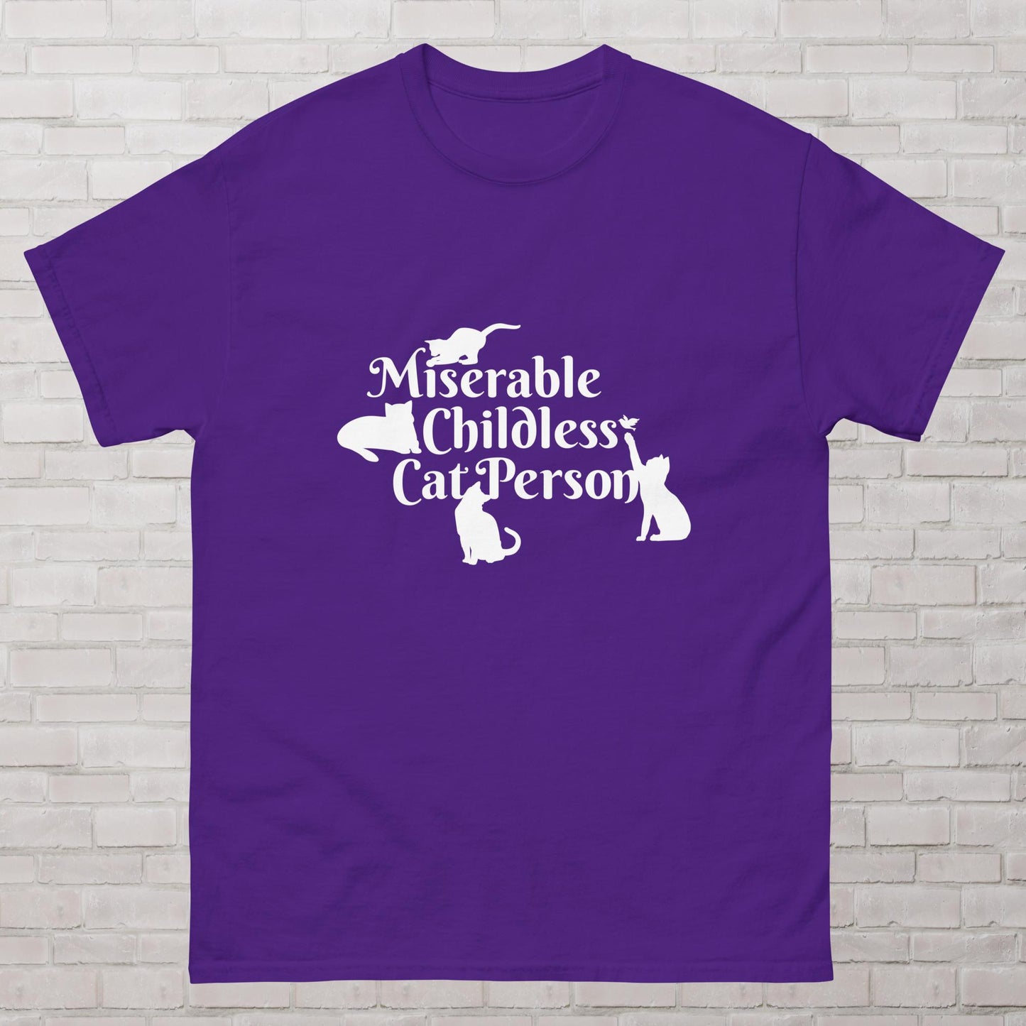 Miserable Childless Cat Person Democrat Liberal Childfree Vote Blue Genderless Relaxed T-Shirt Plus Sizes Available