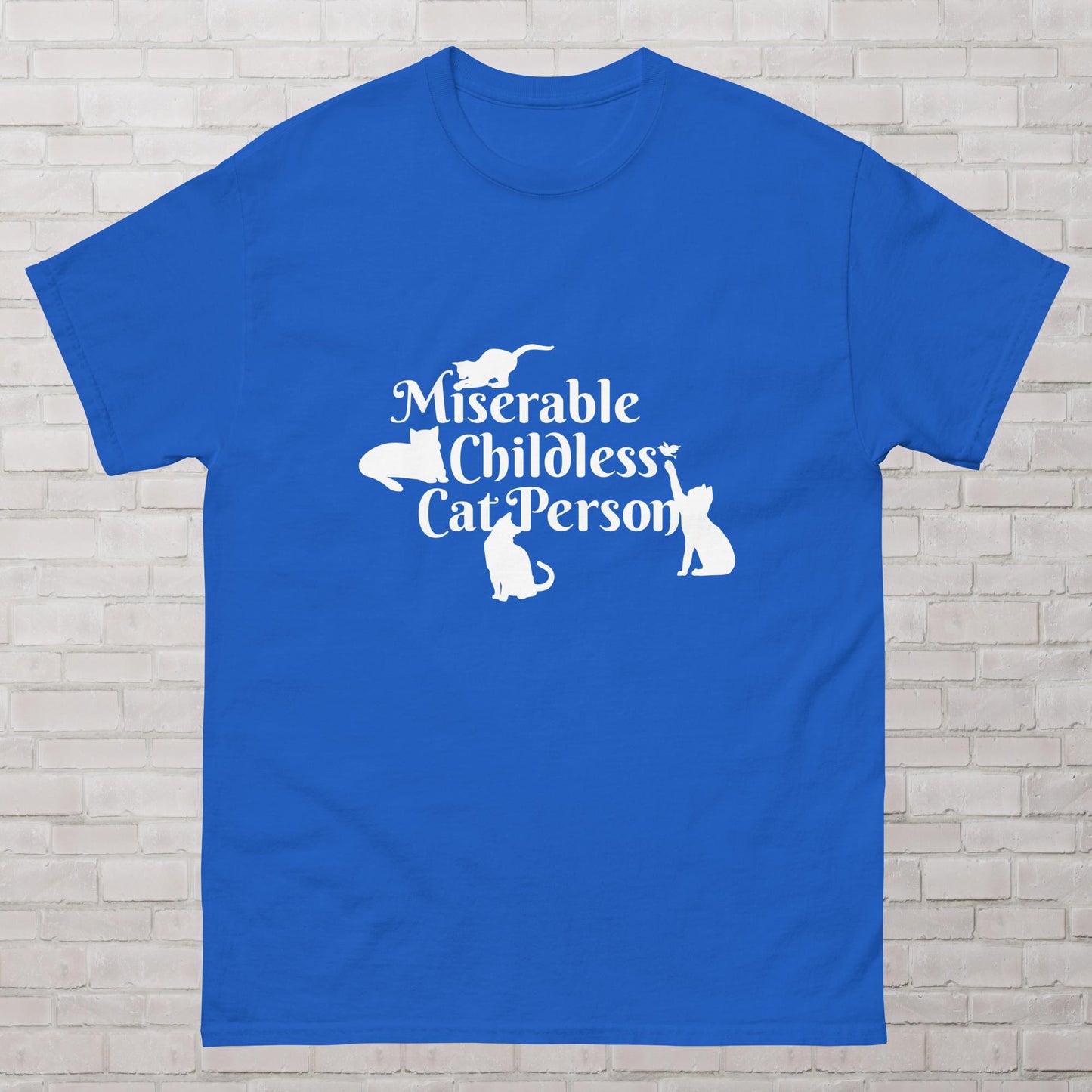 Miserable Childless Cat Person Democrat Liberal Childfree Vote Blue Genderless Relaxed T-Shirt Plus Sizes Available