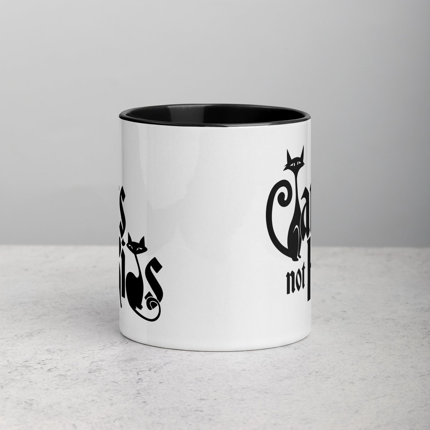 Cats Not Kids Childfree Childless Cat Lady Gift Black & White Mug