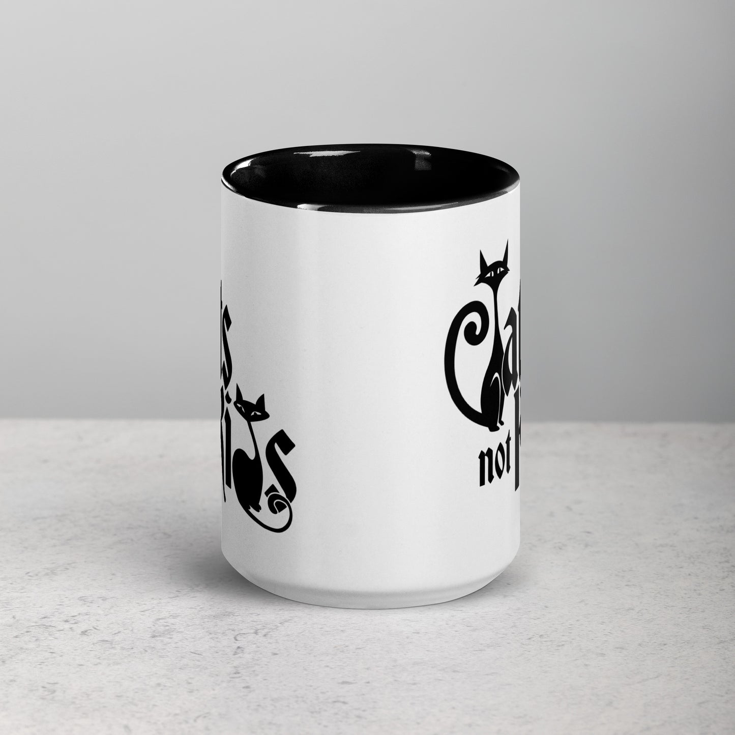 Cats Not Kids Childfree Childless Cat Lady Gift Black & White Mug