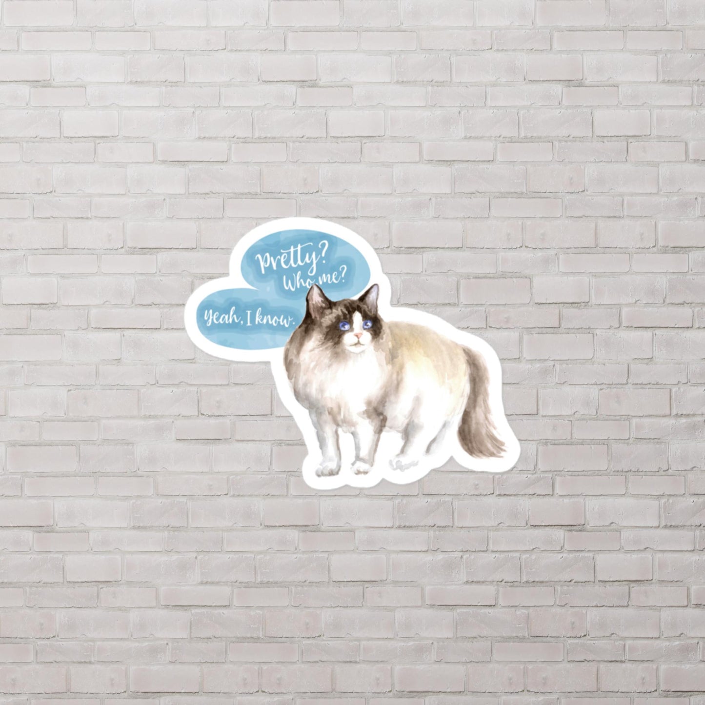 Pretty Smug Ragdoll Cat stickers