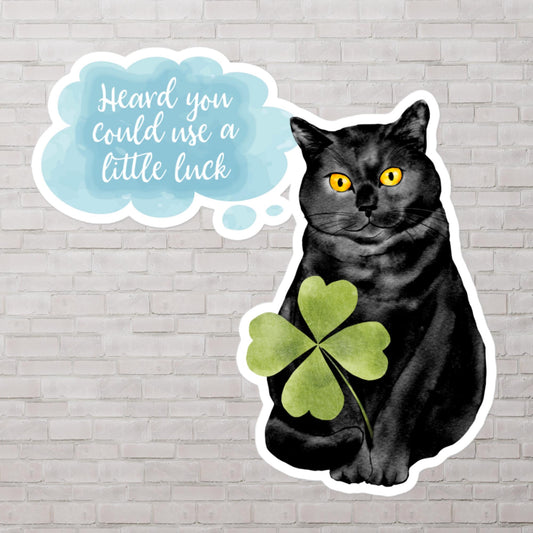 Lucky Black Cat Sticker