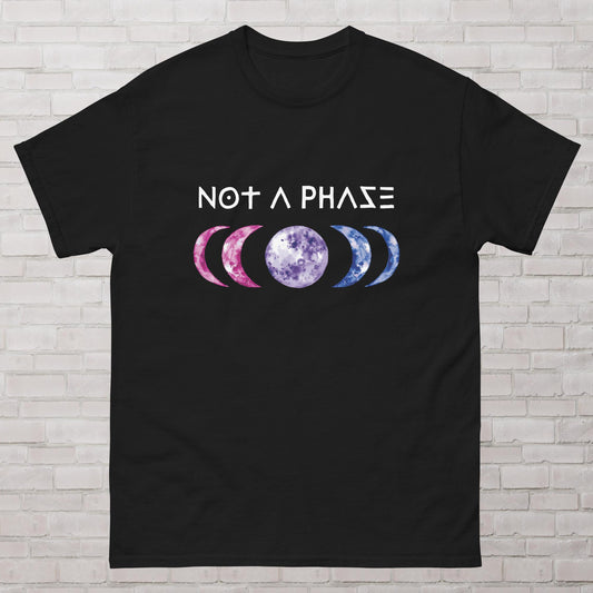 Not a Phase Witchy Bisexual Bi Pride Moon Phases Queer Witch Genderless T-Shirt Plus Size Available