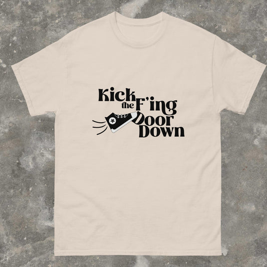 Kamala Kick the F'ing Door Down Harris Walz 2024 Pearls and Chucks unisex classic t-shirt plus size available