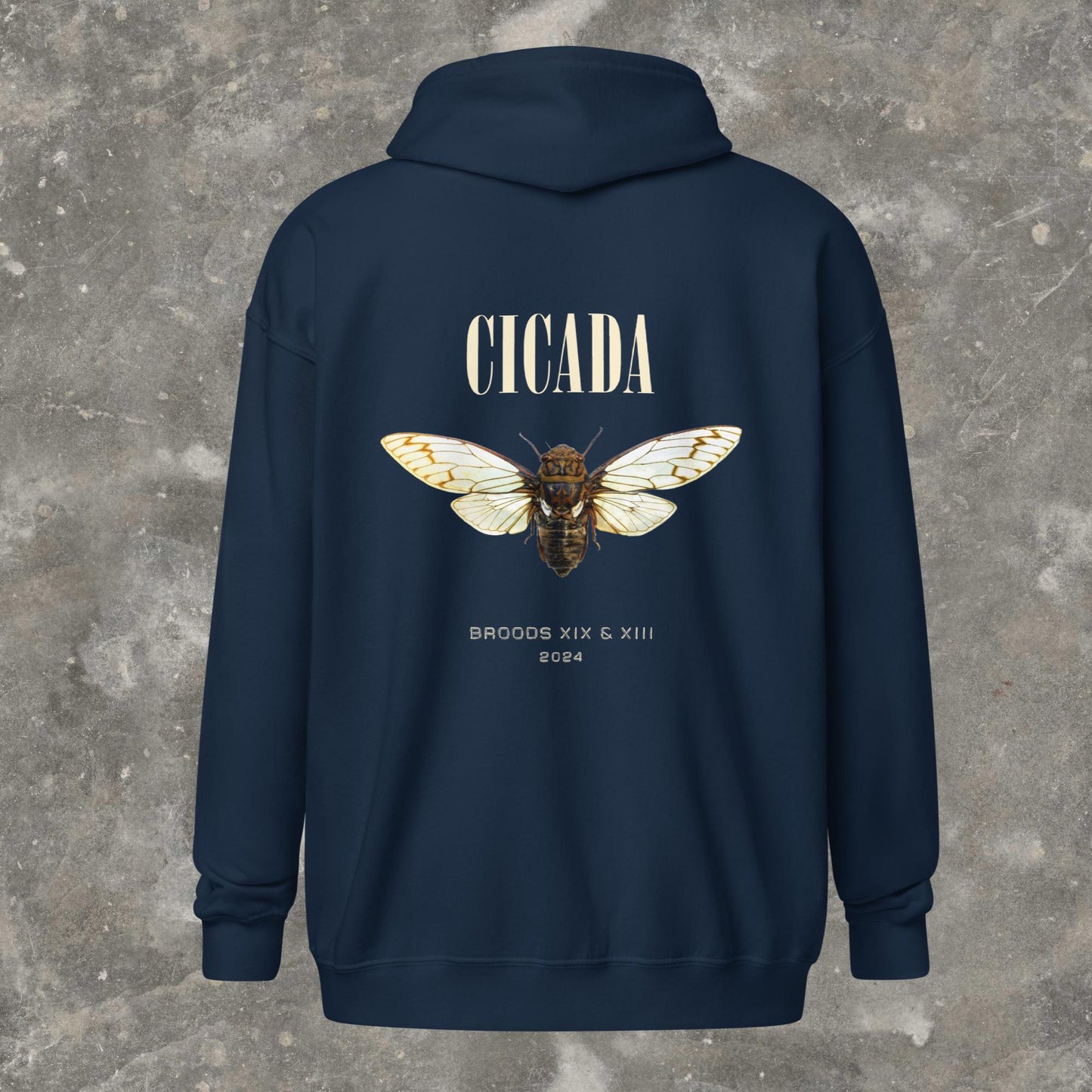 Unisex Cicada Invasion 2024 Nirvana Parody Shirt (Dark) heavy blend zip hoodie