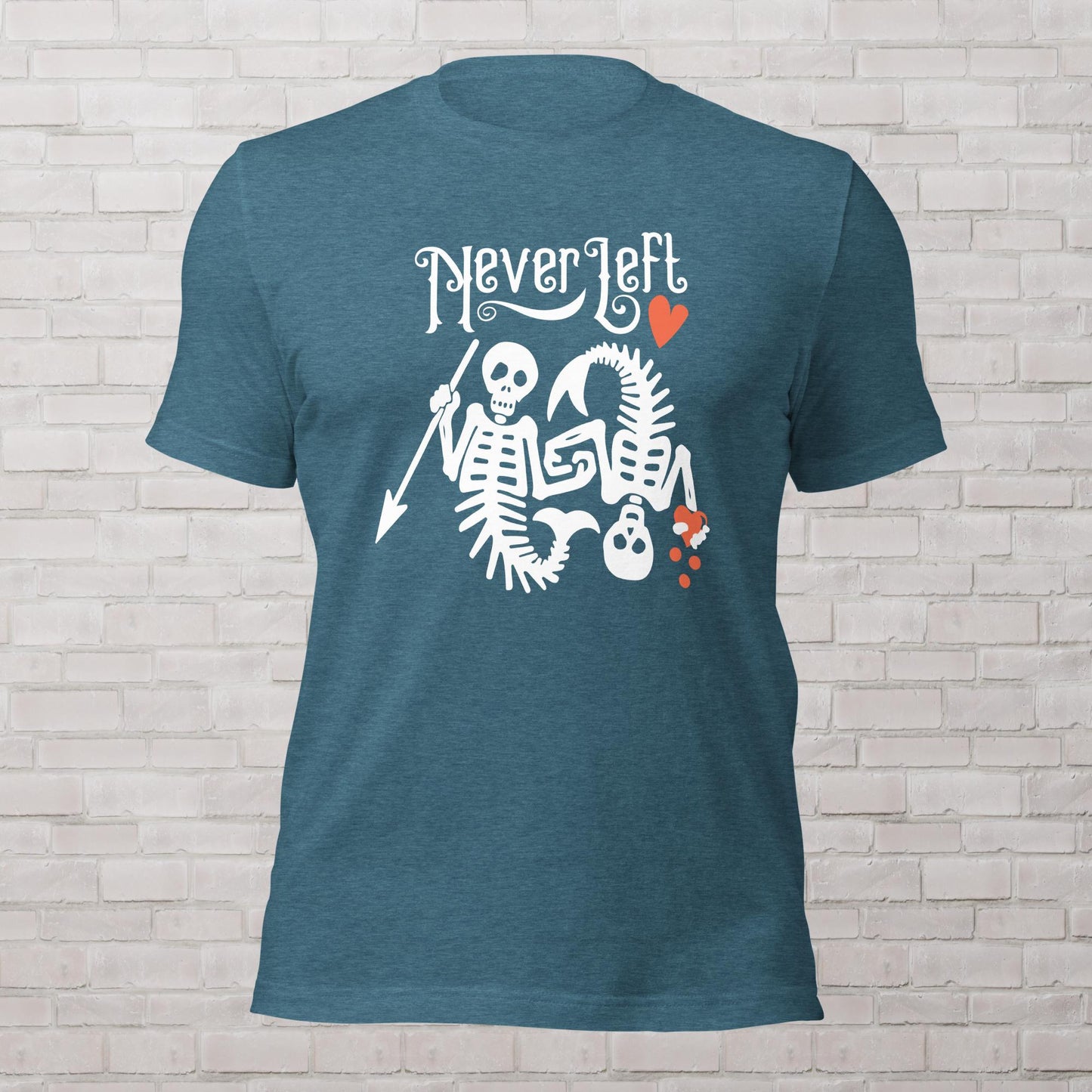 Never Left Mermaid Skeleton Flag OFMD Our Flag Means Death Gender Neutral Tee Shirt Plus Size Available