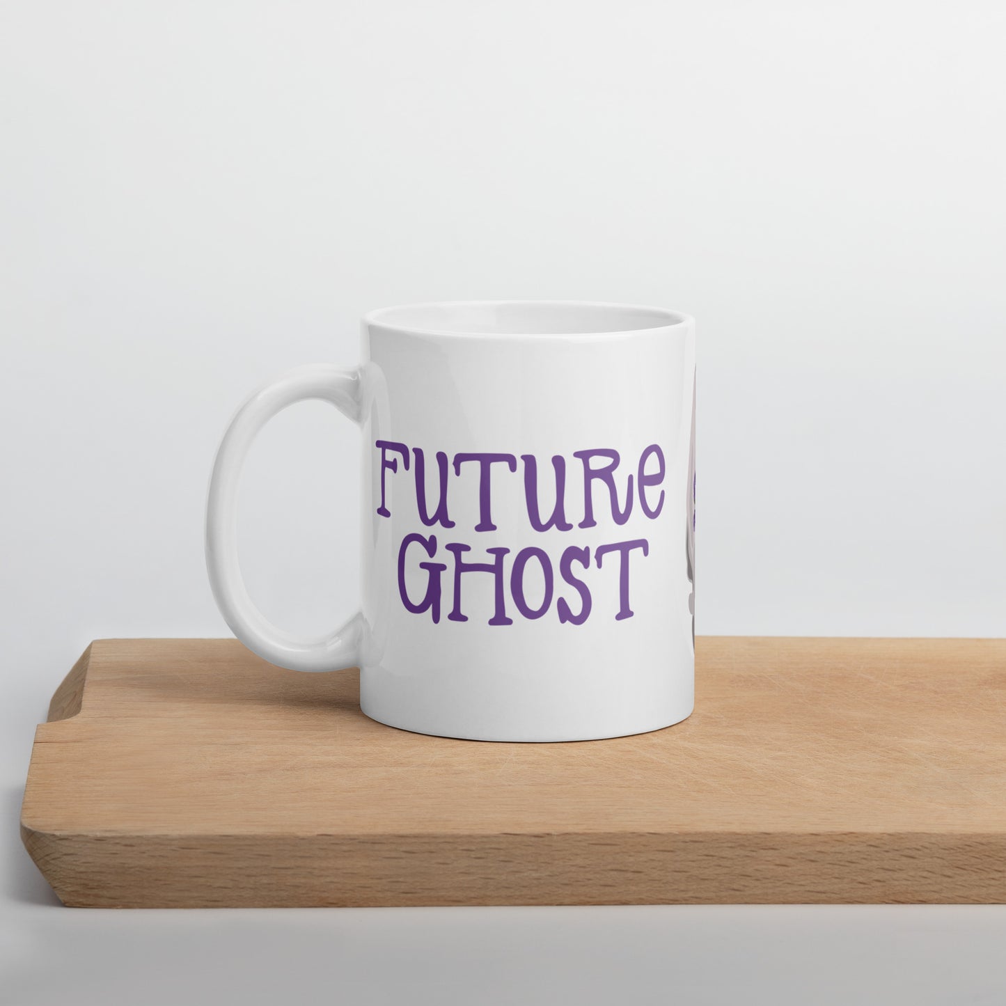 Future Ghost Halloween Gift Spooky Goth Haunted White glossy coffee mug