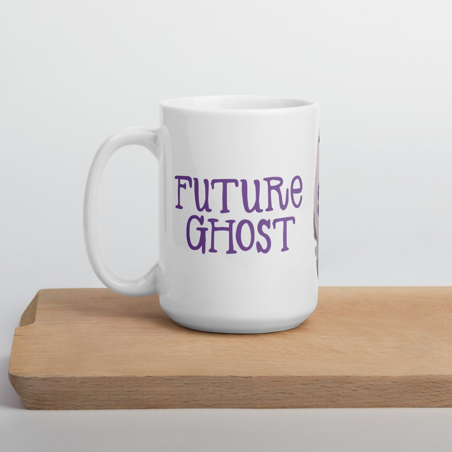 Future Ghost Halloween Gift Spooky Goth Haunted White glossy coffee mug