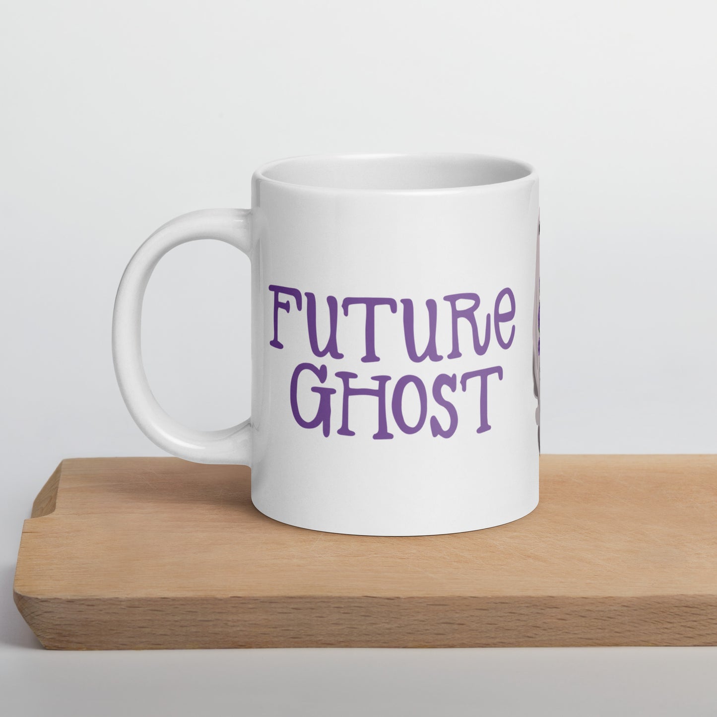 Future Ghost Halloween Gift Spooky Goth Haunted White glossy coffee mug