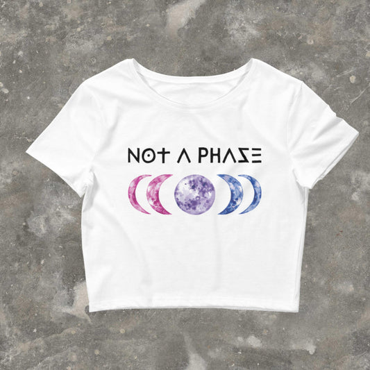 Not a Phase Witchy Bisexual Bi Pride Moon Phases Queer Witch Crop Top