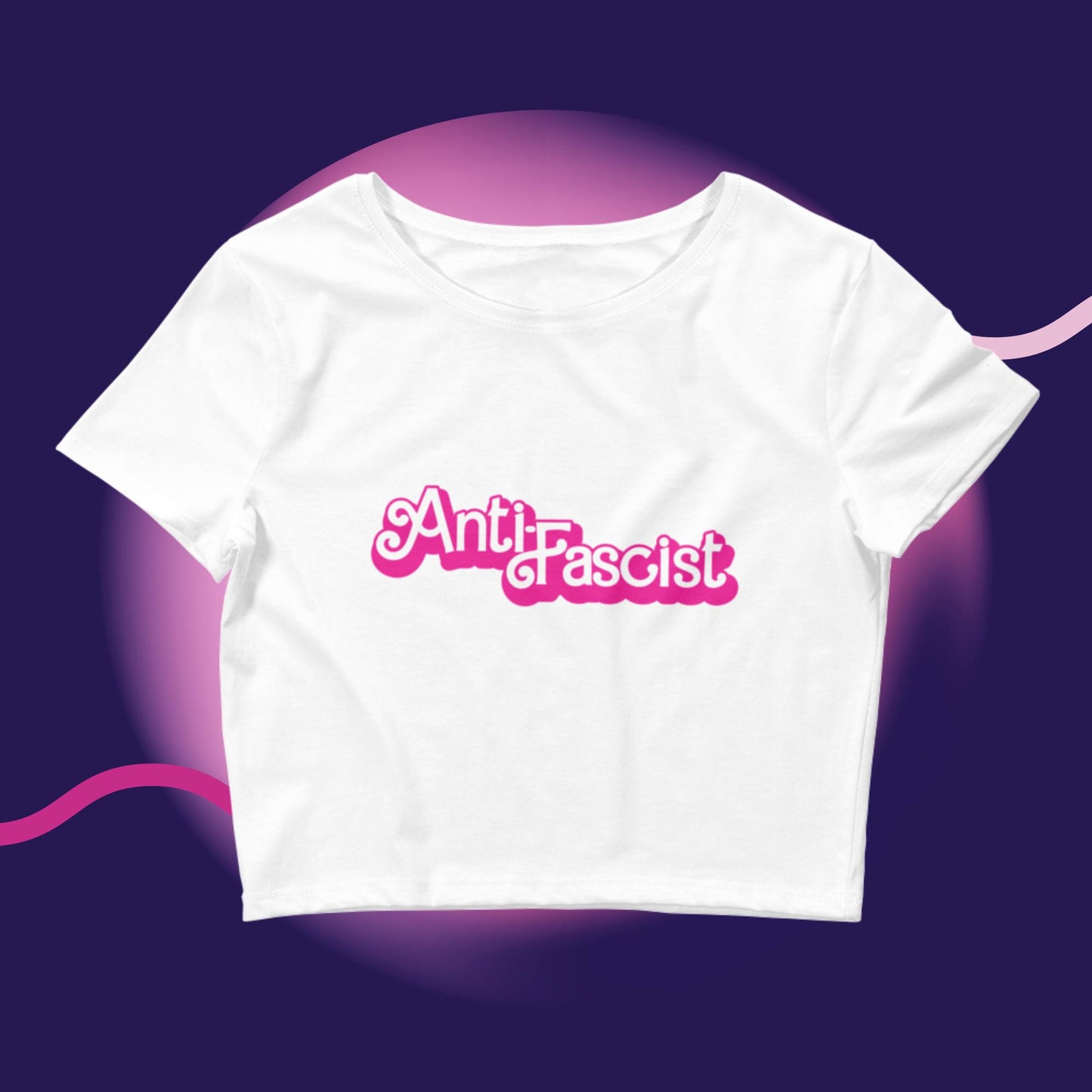 Anti-Fascist Barbie Anti-MAGA Leftist Women’s Crop Tee