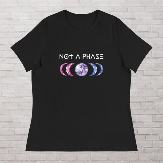 Not a Phase Witchy Bisexual Bi Pride Moon Phases Queer Witch Femme Fit Relaxed T-Shirt