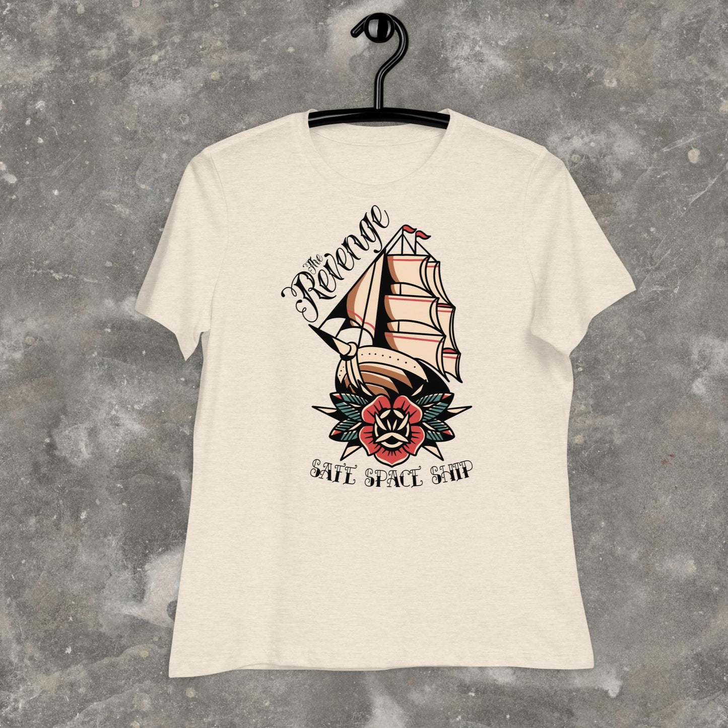 OFMD Our Flag Means Death Blackbonnet Safe Space Ship Revenge Tattoo Femme Fit Relaxed T-Shirt